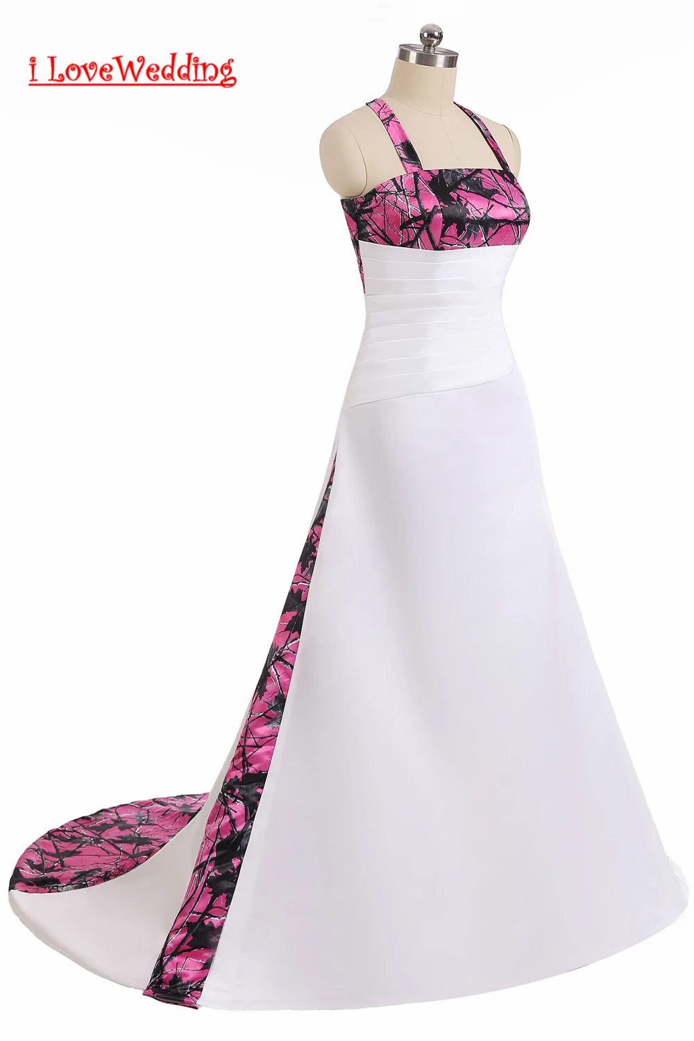 Real Sample Halter Ball Gown Wedding Dresses Sleeveless Camouflage