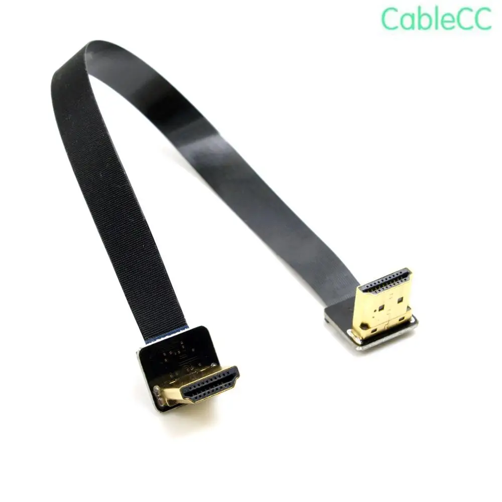

FPV Dual 90 Degree Up Angled HDMI Type A Male to Male HDTV FPC Flat Cable 20cm for FPV HDTV Multicopter Aerial Photography