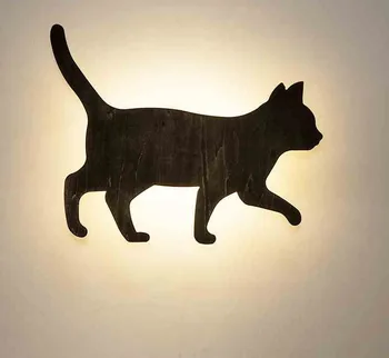 

Nordic simple personality bedroom bedside living room aisle children's room lovely cat wall lamp
