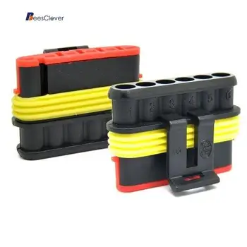 

BEESCLOVER 6 Pin Way Terminals HID useful convenient security Yiding 5 Kit Set Car Waterproof Electrical Wire Connector Plug r30