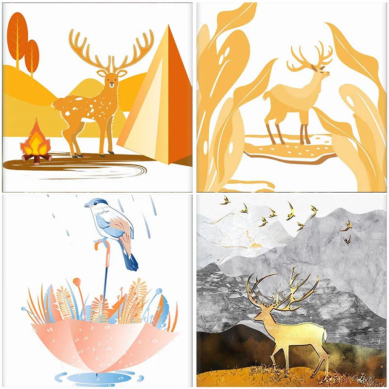 

Europe Simple Deer Home Decoration 5D Diamond Painting Embroidery Full Square Drill Animal Cat Dog Butterfly Cross Stitch Kit