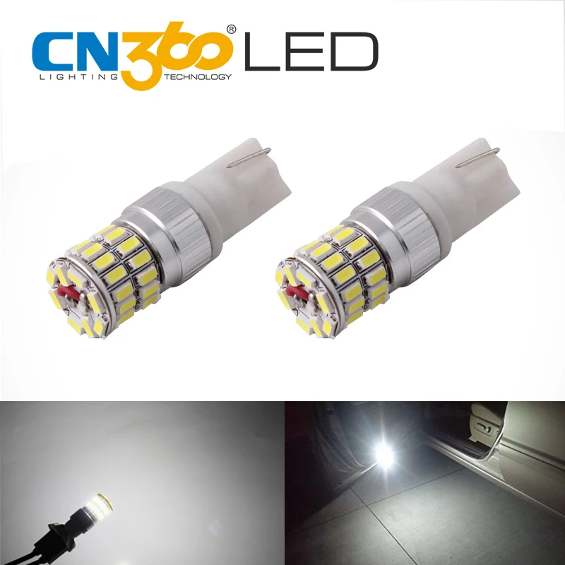 

CN360 2 PCS Super Bright High Power 36Watts SMD3014 T10 W5W 168 194 Car LED Auto Door Mirror License plate Width light