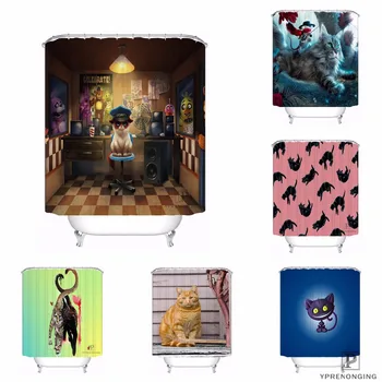 

Custom Cartoon Cat Shower Bath Curtain Mildewproof Waterproof Polyester Various Sizes#0421-21-39