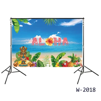 

Happy Aloha Friday Backdrops Outdoor Luau Decoration Banner Tiki Tropical Hawaiian Beach Theme Party Background Custom Poster