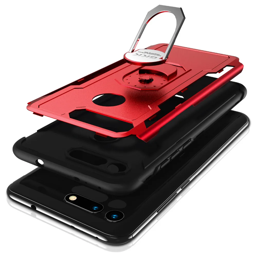 

Phone Case for Huawei Honor V20 Full Protection Ring stand Matte Hard PC Back Cover Case For Honor View 20 Car magnetic Coque