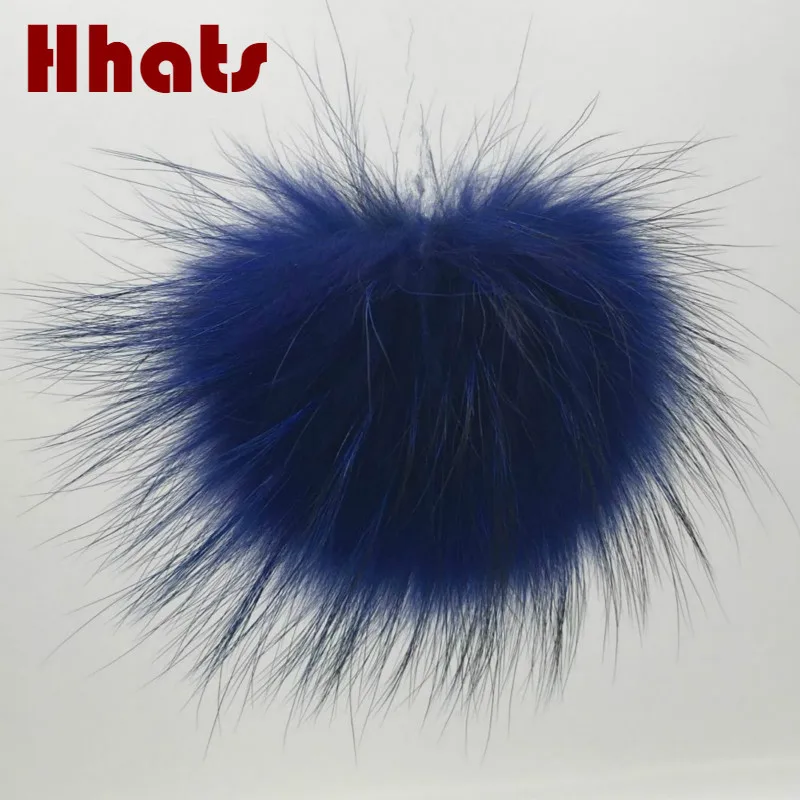 That in shower 15 см большая покраска помпон из меха енота натурального с защелками|fur