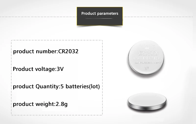 5 шт./компл. CR2032 аккумулятора кнопочного типа BR2032 DL2032 ECR2032 ячейки литий Батарея 3V CR 2032 для мобильного часо-Электронная игрушка пульт дистанционного управления