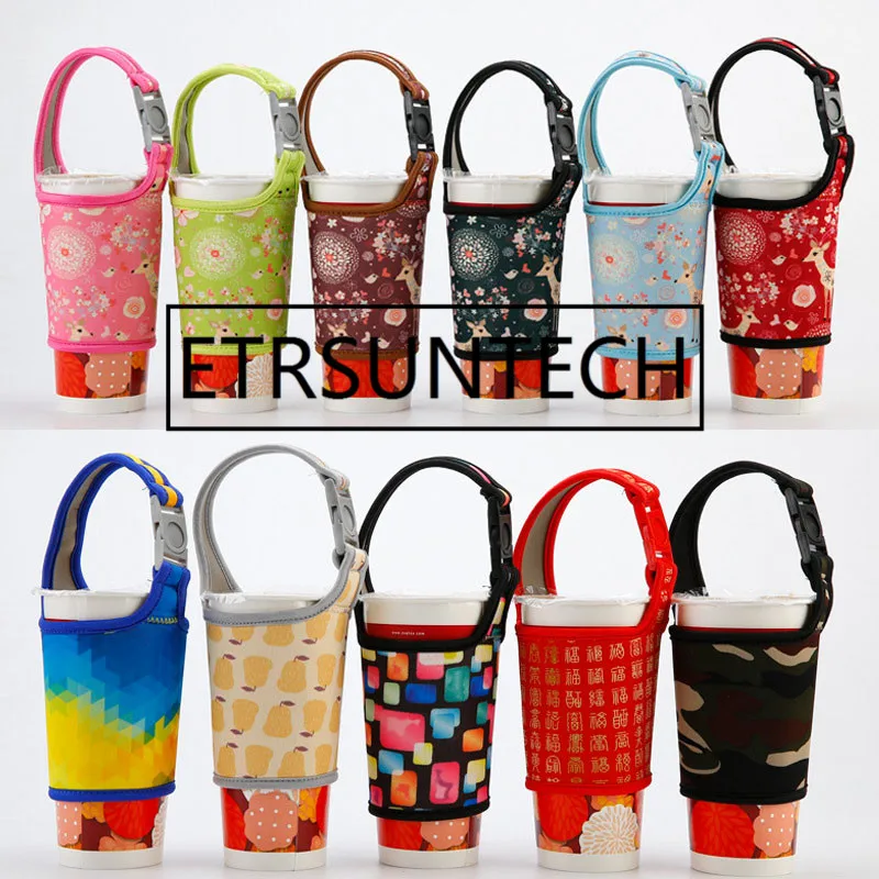 

300pcs Bottle Storage Holder Milk Tea Coffee Hand Drinks Cloth Cover With Braces Anti Scald Cup Sleeve Submersible Material
