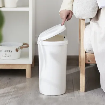 

Standing Press Type Trash Can 10L Garbage Can Zero Waste Storage Bathroom Living Room Poubelle Save Space Concise Vivid Bin