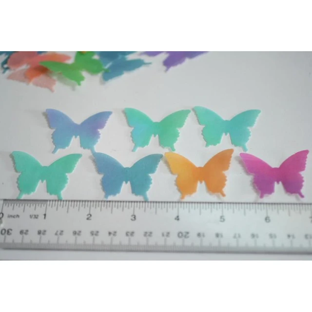 Soft Pink Ombre Edible Pre-Cut 3D Wafer Paper Butterflies--16