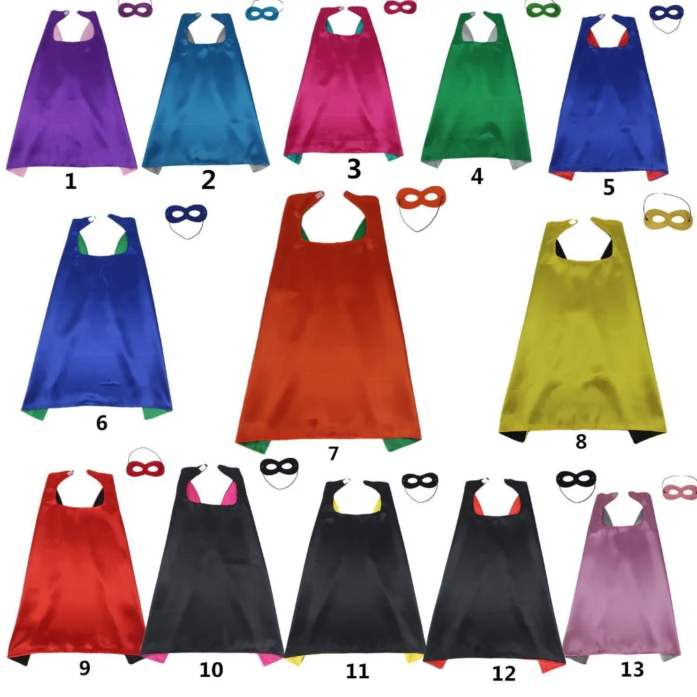 

Double-layer Superhero Capes With Masks for Kids Birthday Party Fancy Dress Stage Performance Costumes Child Halloween Costumes