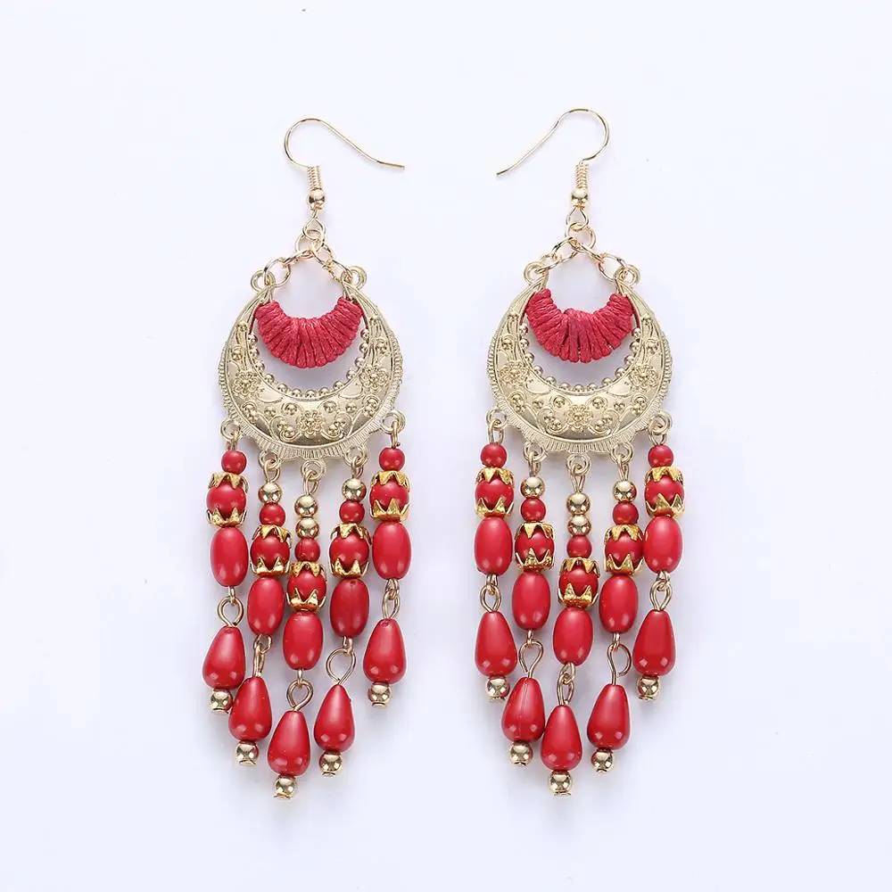 

Multiple Vintage Ethnic Dangle Drop Earrings for Women Female Anniversary Bridal Party Wedding Jewelry Ornaments Accessories