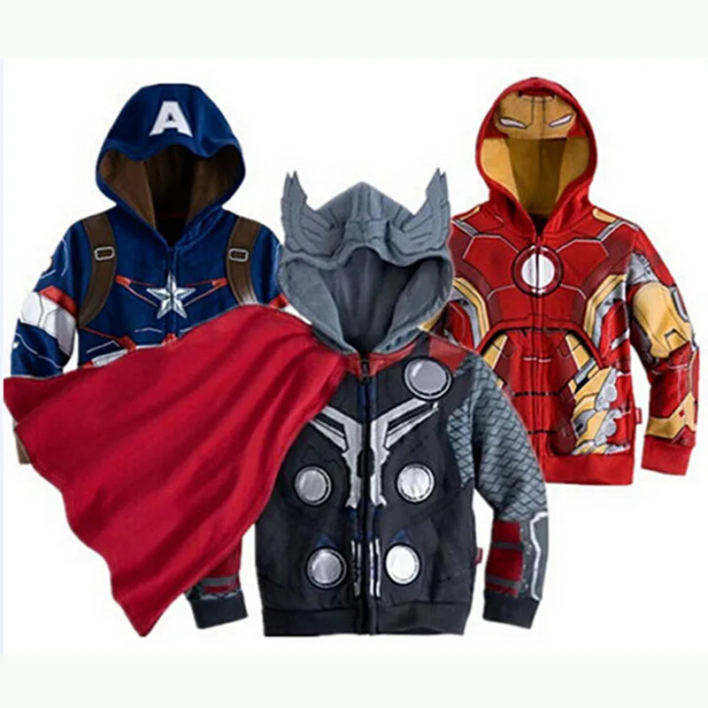Одежда с Бэтменом и человеком-пауком; Одежда для мальчиков-подростков; пальто с длинными рукавами с изображением Капитана Америки; Верхняя одежда; детская зимняя куртка для мальчиков с изображением Халка