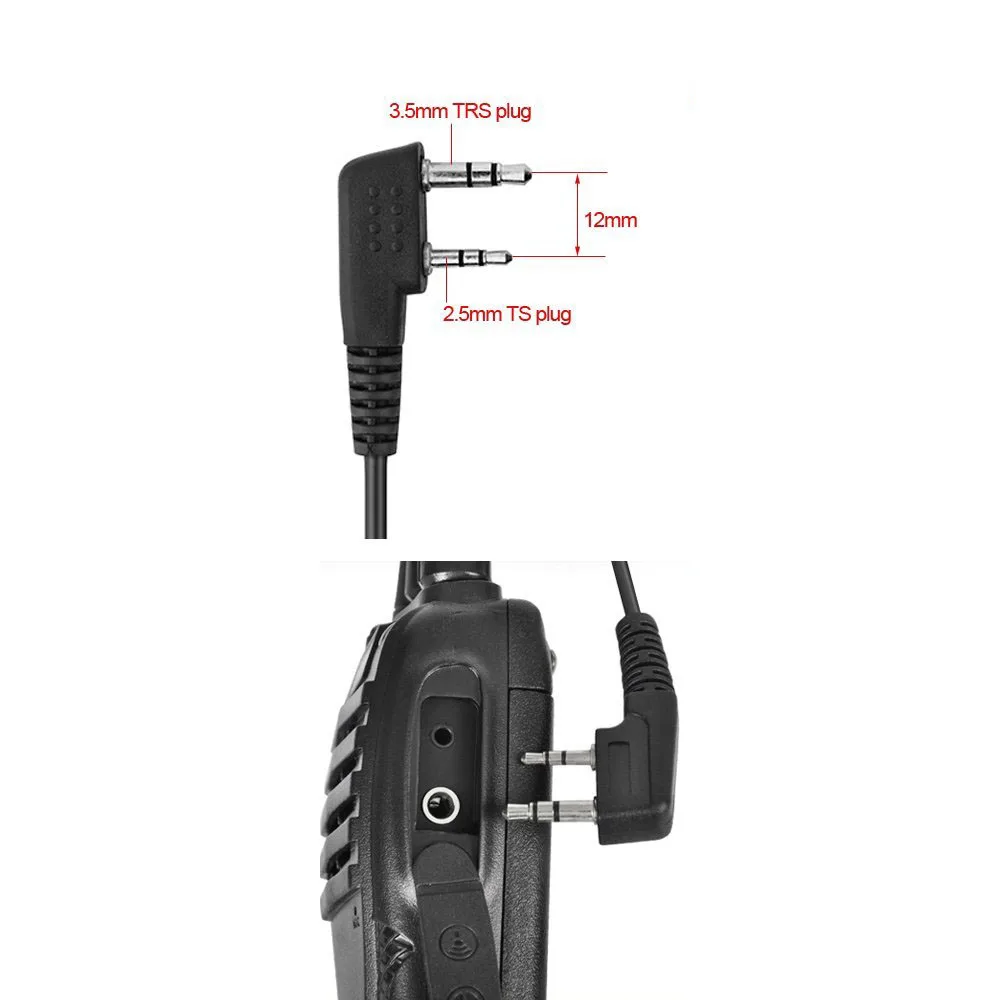 2 Pin PTT MIC гарнитура Тайное Акустическая трубка наушник-вкладыш для Kenwood TYT Baofeng UV-5R BF-888S CB радио аксессуары