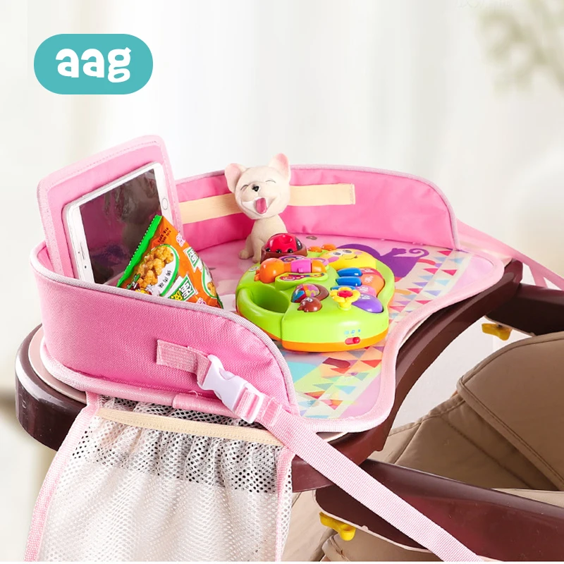 AAG المحمولة طاولة مقاومة للمياه سيارة مقعد علبة تخزين الاطفال لعبة الغذاء حامل الأطفال الطعام مكتب في اكسسوارات السيارات الطفل السياج 25