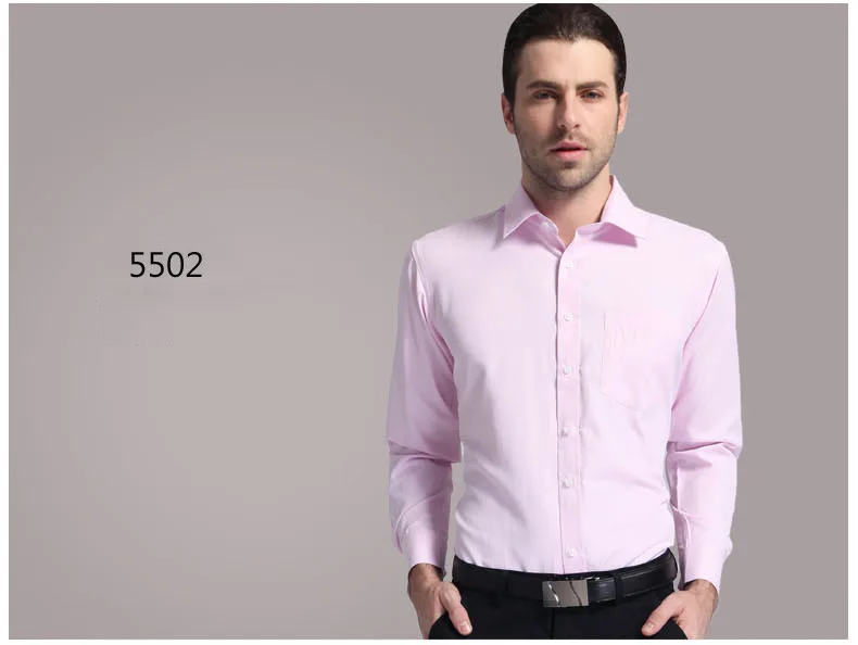 2018 Фирменная Новинка Для мужчин платье рубашки с длинным рукавом Классический солидный мужчина социальной рубашка Regular Fit Non-Iron белая