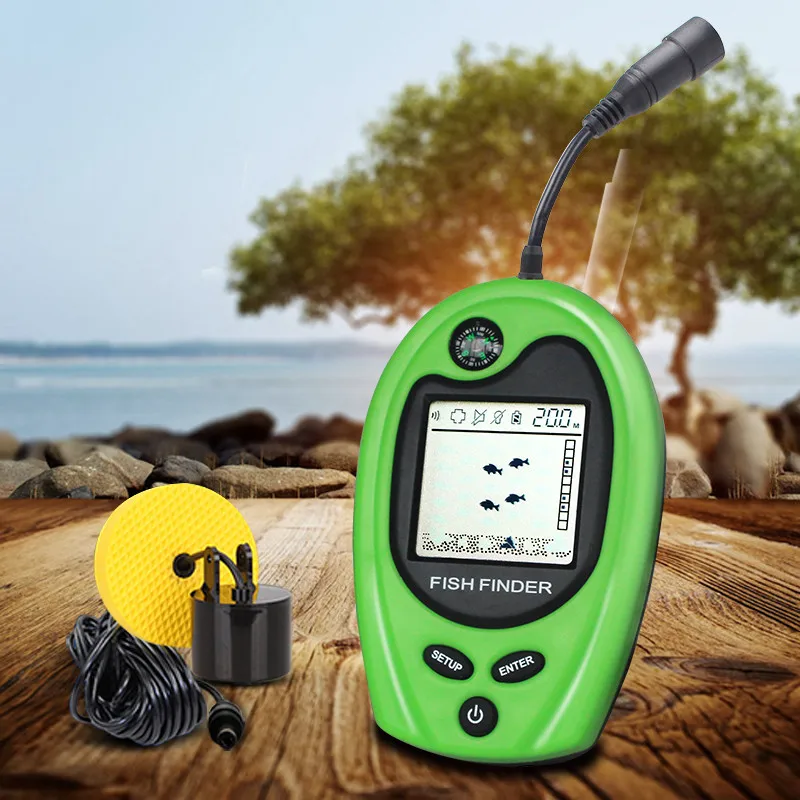 

2018 Marine GPS Portable Fish Finder Depth Sonar Sounder 100M Feet Sonar Fish Sonar with Compas Function Display High Definition