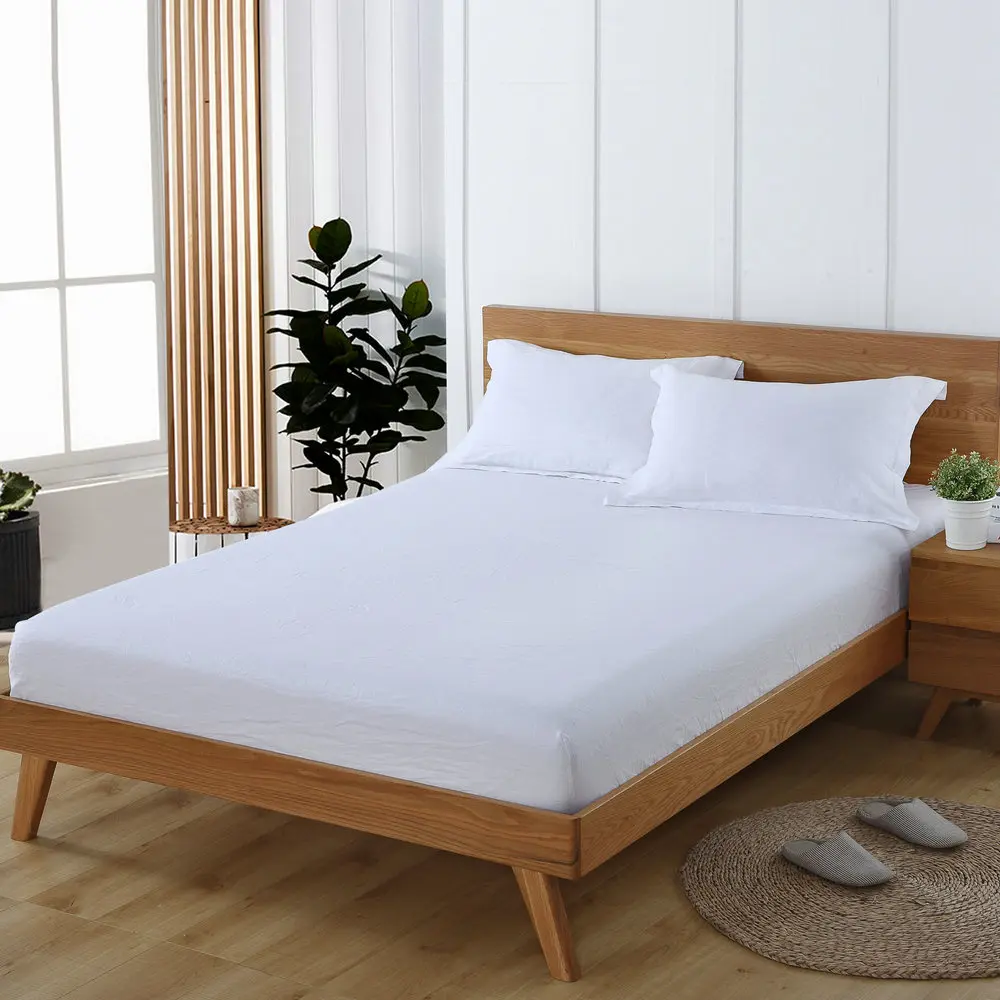 

With Border 4CM Pillowcase linen Bed Sheet 100% French Linen Fitted Sheet 3 pcs /lot