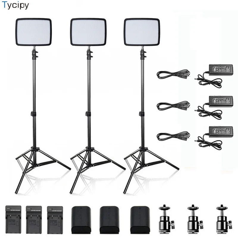 

Tycipy LED Bi-color Video Photo Studio Light 3200/5600K 36W With Tripod Stand and Battery for Photography Lighting