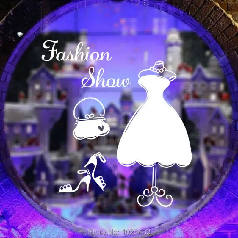 جدار ملصق تأثيث المنزل الديكور الأزياء تظهر خزانة كلمة pvc خلفية خلفية غرفة الأطفال 9277