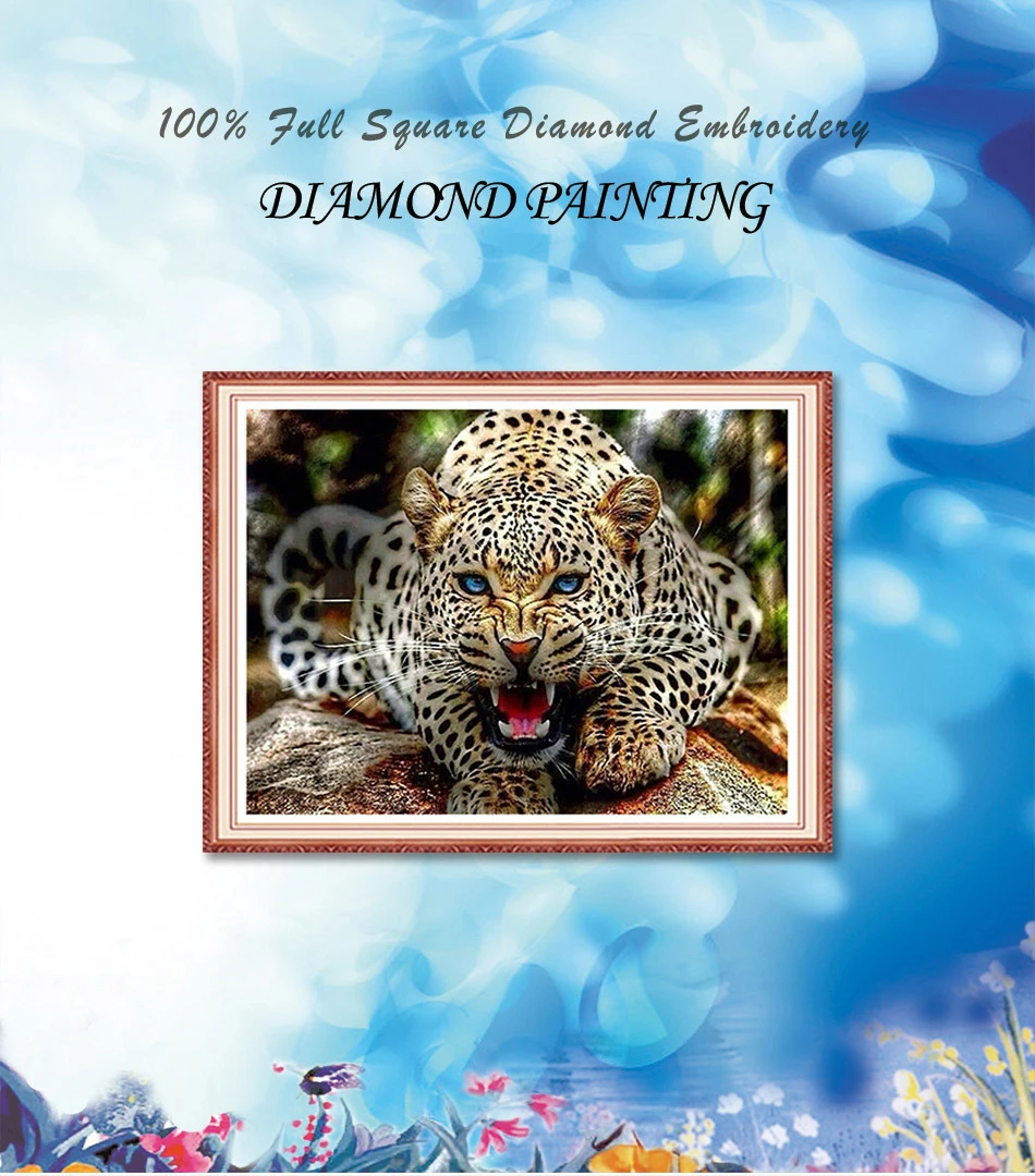 Алмазная картина, алмазная вышивка 5d, сделай сам, полностью квадратные животные, леопард, Алмазная мозаика, Будда, стразы