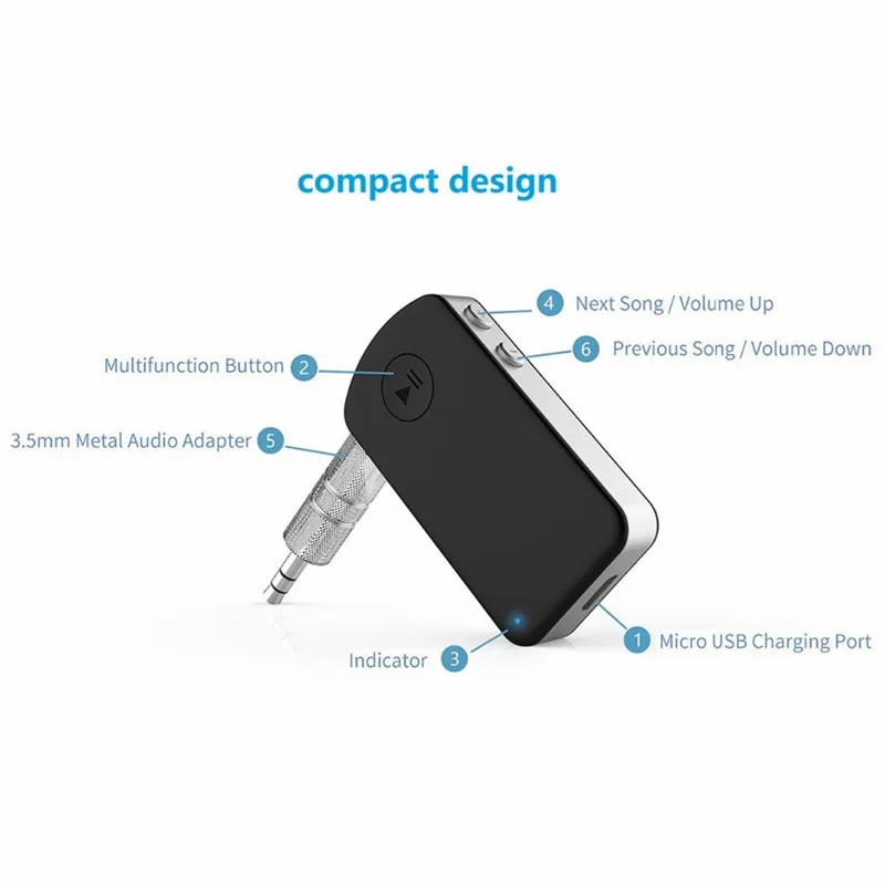 Беспроводной 3 5 мм RCA Aux адаптер Bluetooth V4.2 аудио приемник для автомобиля стерео Hi Fi