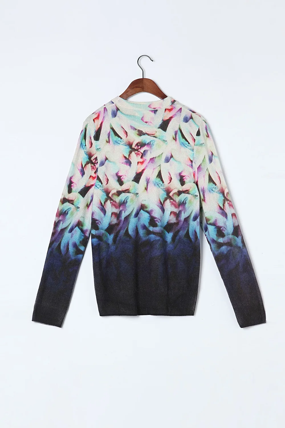 Bogeda 100 кашемировый свитер женский круглый вырез фиолетовый Принт Пуловеры в цветочек натуральная ткань мягкий теплый высокое качество