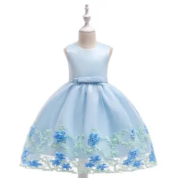

2018 Girls birthday princess party dress Baby Flower Dress baby girl summer tutu dress children clothing wedding Dress