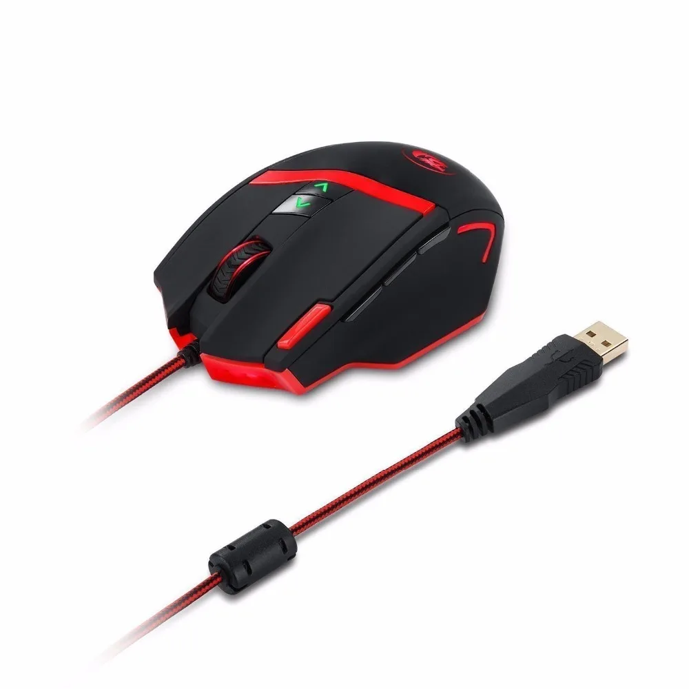 Redragon M801-RGB Programmable Laser Gaming Mouse12400 DPI for PC 9 Programmable Buttons 5 User Profiles Weight Tuning wireless laptop mouse