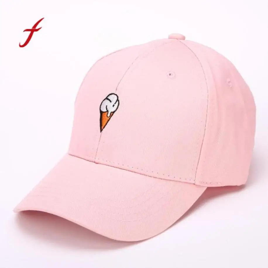 Feitong/ прекрасное мороженое с вышивкой для мужчин и женщин, кепка с острым носком, изогнутая бейсболка с ремешком, бейсболка с регулируемой защитой от солнца