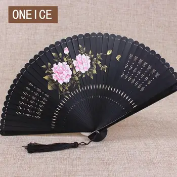

Hand Fan Chinese Wind Hand Craft Gift All Bamboo Fan Japanese Ancient Folding Carving Hollow Small Hand Fans