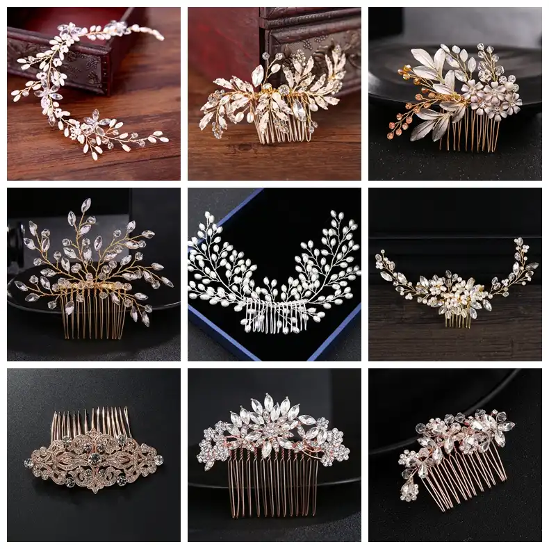 Minlover Marquise Handmade Bridal Hair Combs Pins Crystal Cute Flower Wedding Hair Accessories Pearls Headband Hair Ornaments Hair Jewelry Aliexpress