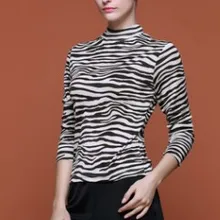 Хан версия Модные шелковые трикотажные футболки с Длинные рукава шелк