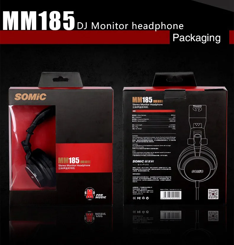 SOMIC MM185 Профессиональный DJ монитор наушники 50mmHD стерео Складная игровая гарнитура с 3,5 мм 6,3 мм разъемом для телефона