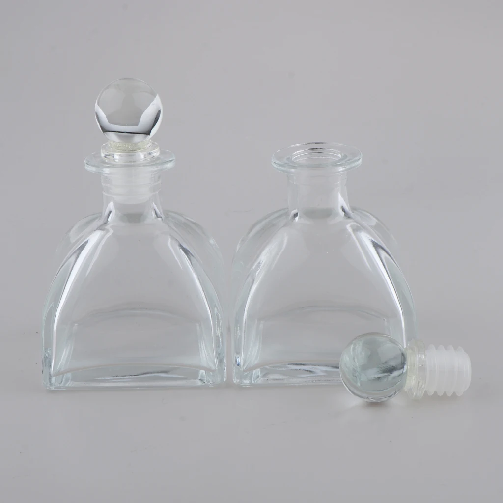 

2Pcs Refillable Fragrance Perfume Glass Bottles Diffuser Bottles Jars For DIY Reed Sticks Essential Oils Scent 50/100/130ml