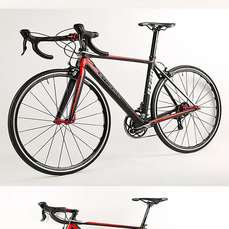 Discount 700C Road Bike 18 Speed Light Aluminum Speed Change Racing Bike Rigid Double V Brake Super Comfortable Cushion 3