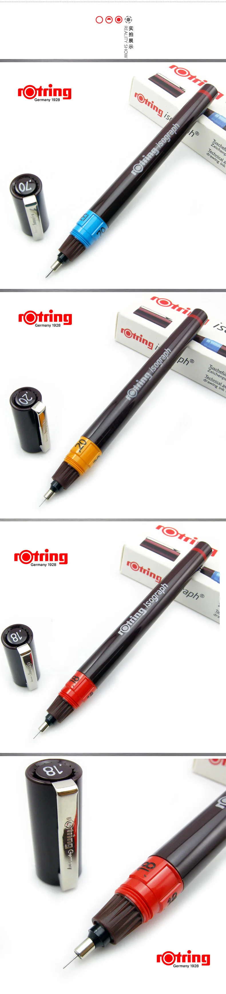 Caneta original 0.1mm-1.0mm da agulha de rotring para a escolha