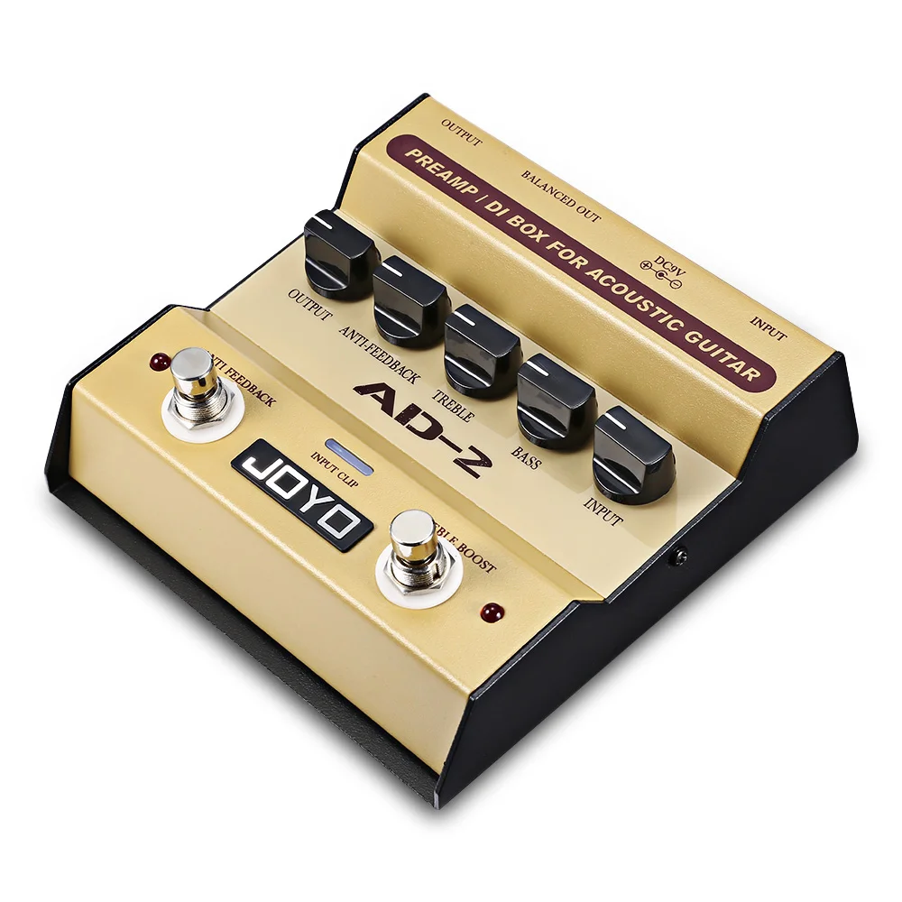 JOYO Guitar Pedal Preamp and DI Box built in Dual Band EQ Anti feedback
