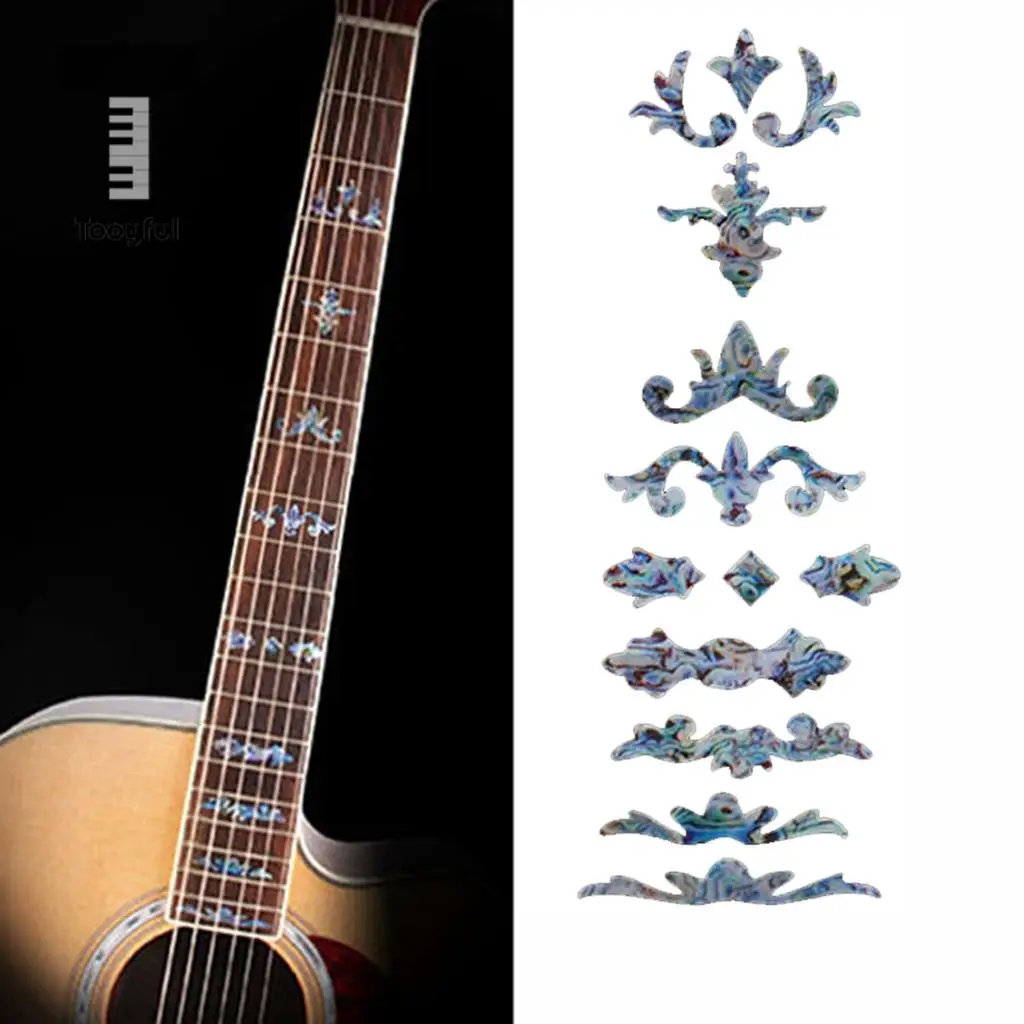 Tooyful Removable Guitar Neck Fretboard Sticker Decal Marker DIY for Acoustic/Electric Guitar Replacement Parts