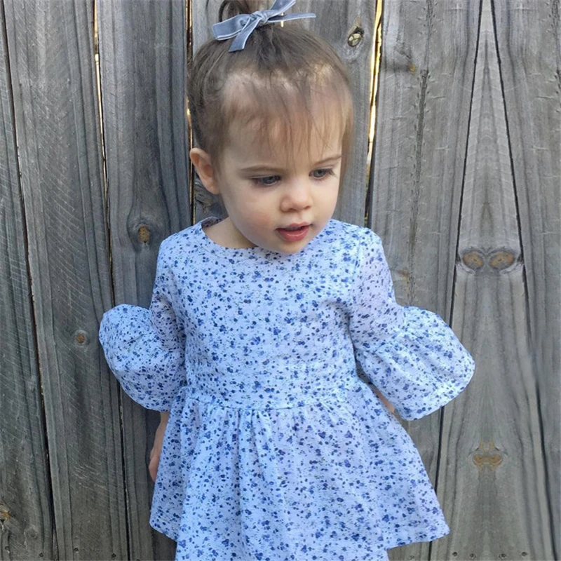 Baby Girls Summer Dress Little Girls Flower Print Cotton Dress Casual Dress for Newborns Infant Baby Cotton Dress 3