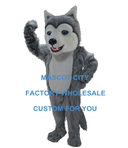 

Grey Husky Mascot Costume Adult Size Cartoon Character Mascotte Outfit Suit Fancy Dress Carnival Party Cosply Costumes SW737