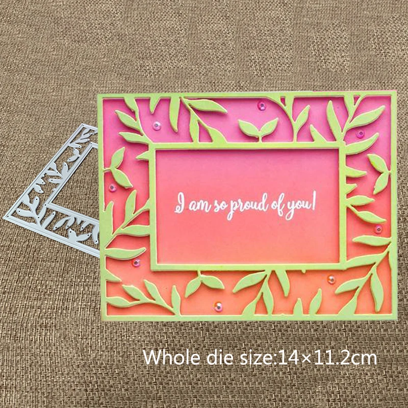 

New Design Craft Metal Cutting Dies Leaves background frame Scrapbooking Album DIY Paper Card Craft Embossing Die Cuts