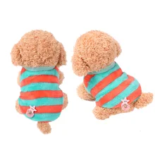 Милая полосатая одежда для собак, зимняя фланелевая теплая одежда для домашних животных с рисунком кролика, жилет для собаки, щенка, кошки чихуахуа, футболка