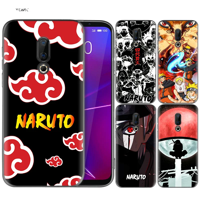 

Silicone Case for Meizu 16 16th M6T Black Dark Coque Shell Cell Phone Tpu Cover Dull Polish Sasuke Naruto Uchiha