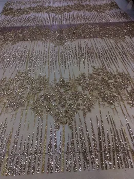 

hot sale J-101122 african sequins tulle mesh fabric shining glued glitter sequins lace fabric