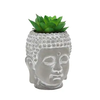 

NongrunRen Cement Buddha Head Succulents Tiny Flower Plant Containers Decor