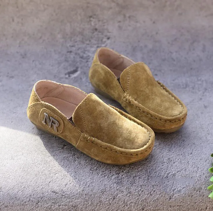 Обувь из натуральной кожи для мальчиков; повседневная обувь в стиле ретро; спортивная обувь; модель года; сезон весна; Корейская обувь в горошек; английская кожаная обувь - Цвет: Khaki