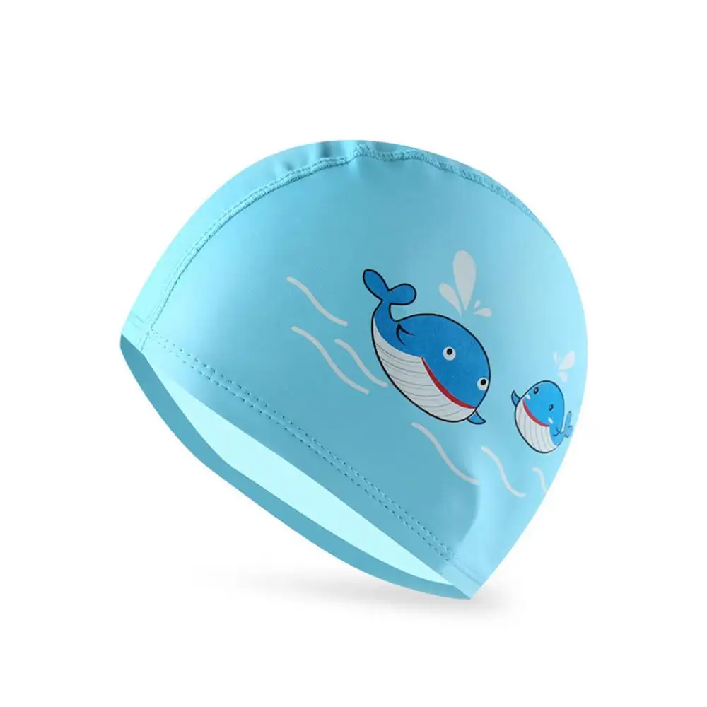 light blue Шапочка для плавания с рисунками из искусственной кожи Детские Водонепроницаемые шапочки для купания рыбы, с анималистическим принтом ушей капюшон для подводного плавания - Цвет: light blue