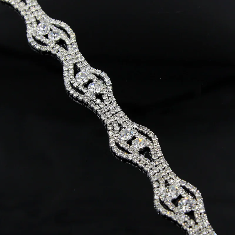 10Yards Sew On Rhinestone Applique Trimming For Dress DIY Bridal Belt Headbands Garter Crystals
