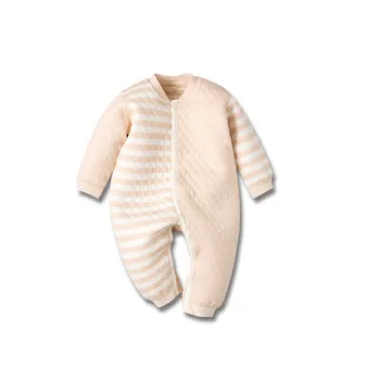 

Baby Boys Girls Clothes Organic Cotton Soft Warm Comfortable Striped Rompers Newborn Kids Children Spring Autumn Jumpsuits
